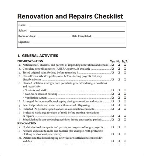 Step By Step Home Renovation Checklist