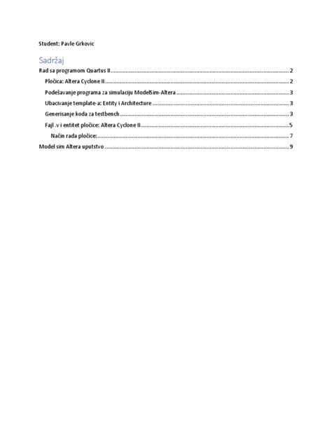 Model Sim Altera Uputstvo | PDF | Flash Memory | Digital Electronics