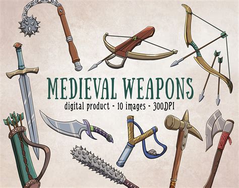 Fantasy Clipart Medieval Weapons PNG Fantasy Weapons PNG - Etsy Singapore