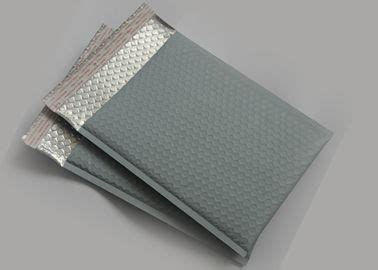 Gray Matte Metallic Bubble Mailers , Flat Custom Printed Padded Envelopes