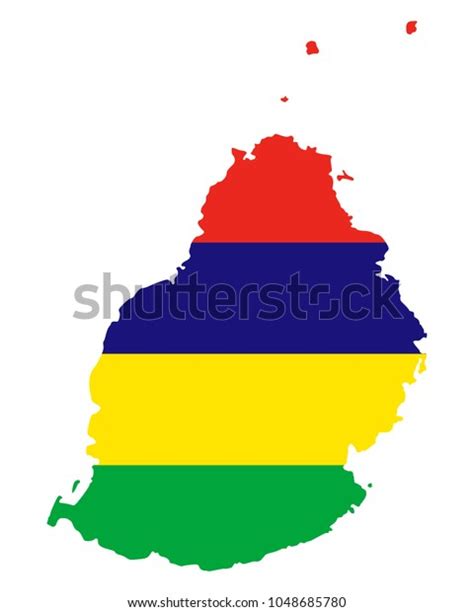 Map Flag Mauritius Stock Vector (Royalty Free) 1048685780