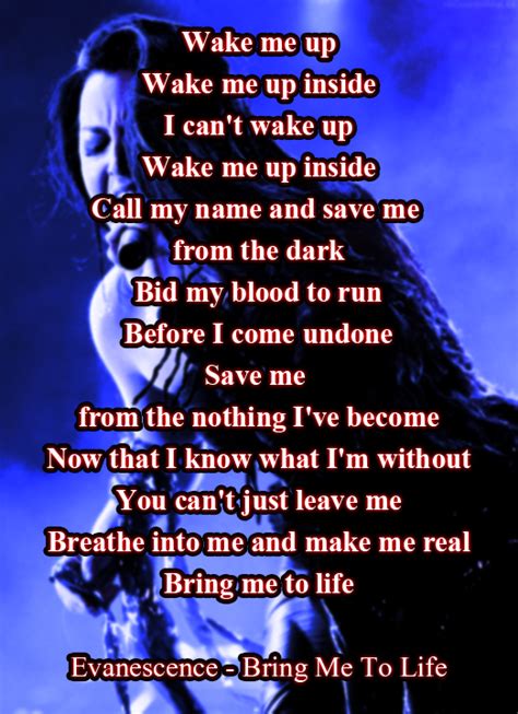 Evanescence - Bring Me To Life | Evanescence lyrics, Bring me to life ...