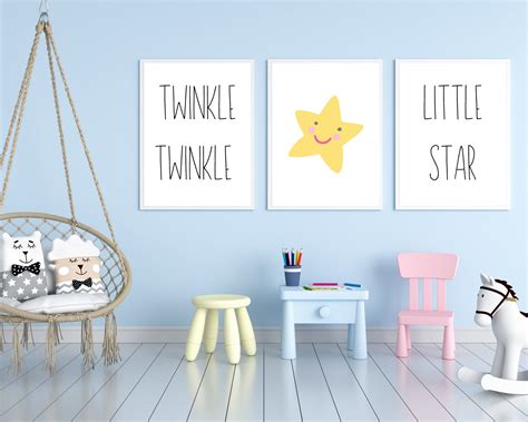 Twinkle Twinkle Little Star Set of 3 Prints Nursery Wall | Etsy in 2021 | Nursery printables ...