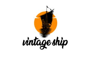 Vintage Ship Logo Graphic by eartdesign · Creative Fabrica