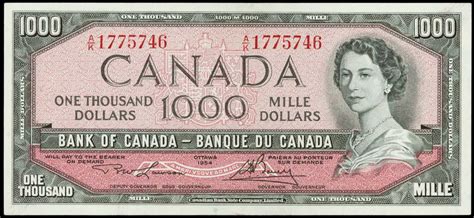 Value of 1954 Devils Face $1000 Bill from The Bank of Canada | Canadian Currency