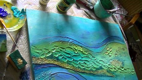 Acrylmalerei 2 Abstract acrylic Painting 2 Spachtelmasse Modelling paste - YouTube