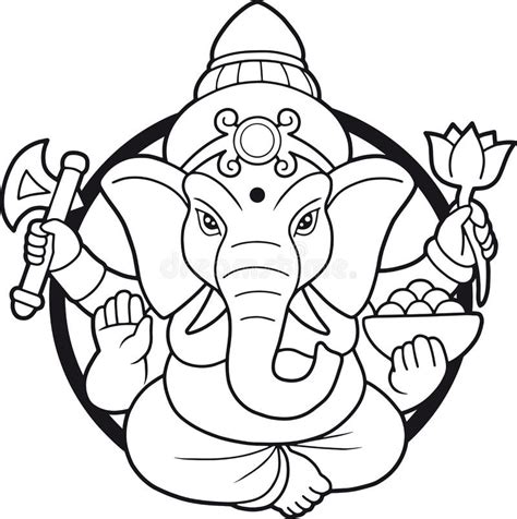 Indischer Gott Ganesha vektor abbildung. Illustration von abbildung - 42060966