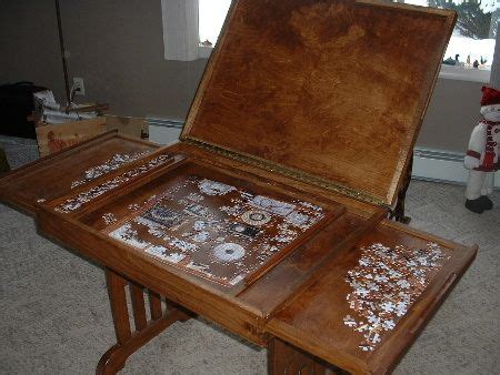 Pin by J M on Furniture & Etc. | Puzzle table, Puzzle storage, Jigsaw puzzle table