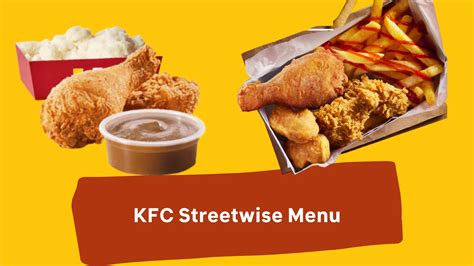 Delicious KFC Streetwise Menu & Prices In South Africa - 2024