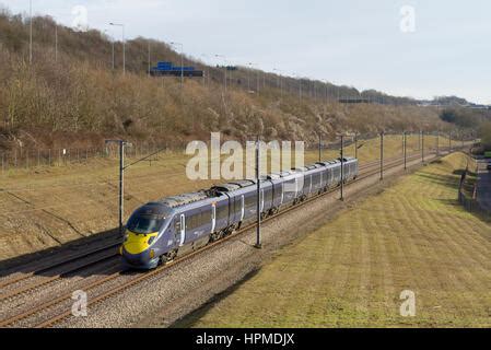 Class 395 high speed train 395015 speeds past Beechbrook Farm on HS1 Stock Photo - Alamy