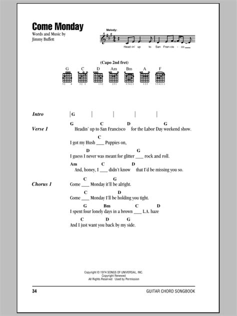 Come Monday | Sheet Music Direct