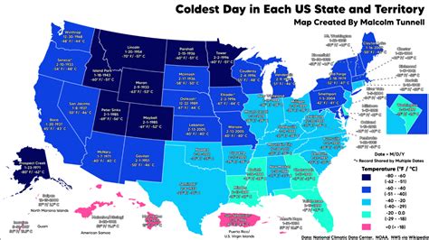 U.S. Coldest Days Map in 2021 | Map, Information visualization, Cold day