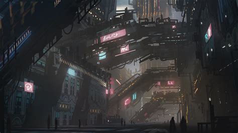 Cyberpunk city speedpaint by Tryingtofly on DeviantArt