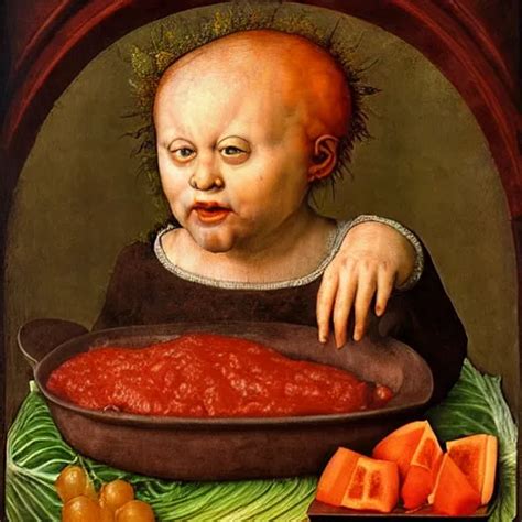 a boy sitting in a tub full of tomato sauce, a lot of | Stable Diffusion | OpenArt