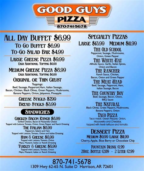 Menu at Good Guys Pizza pizzeria, Harrison