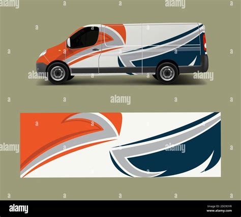 Van Wrap design template vector with wave shapes, decal, wrap, and ...