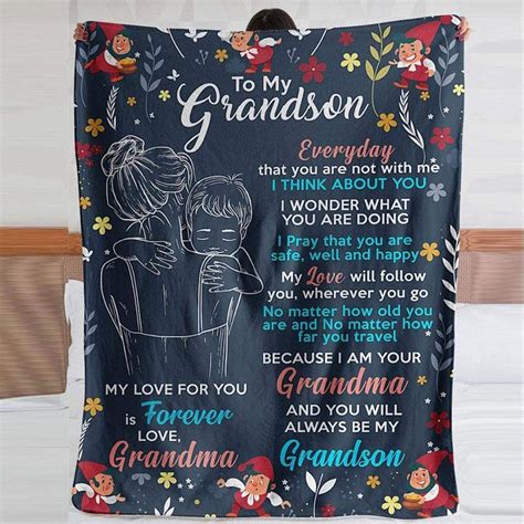 Personalized to My Grandson Letter Fleece Blanket for Grandson from Gr — FrendyGifts