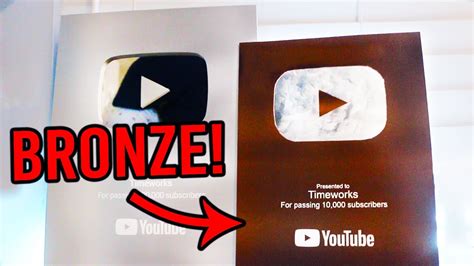 Here Is The Bronze Play Button! (10,000 Subscriber Award) - YouTube