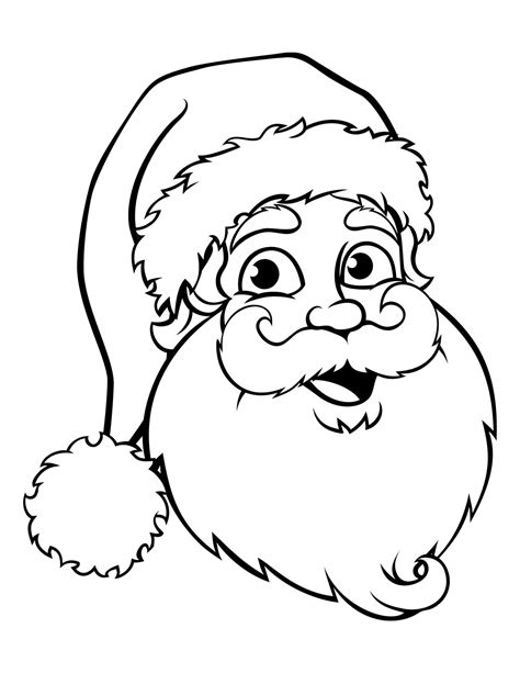 Santa Claus Face Coloring Pages For Kids