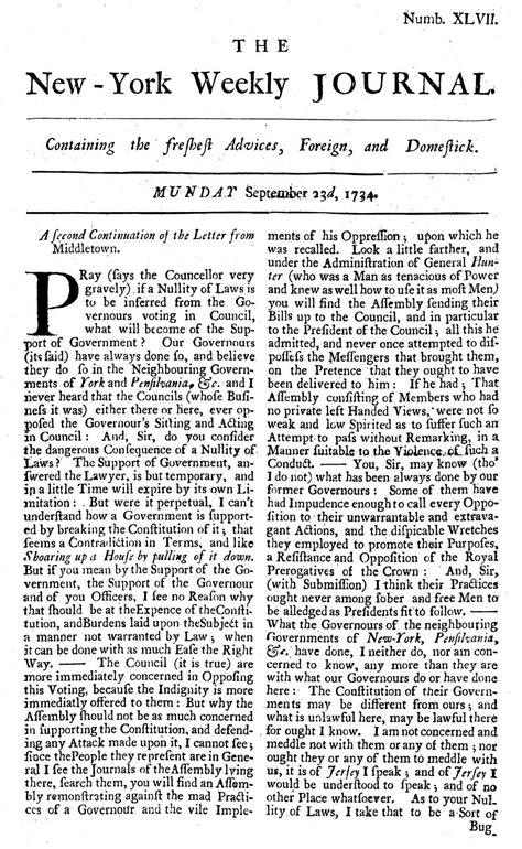 New York Weekly Journal | American colonial newspaper | Britannica