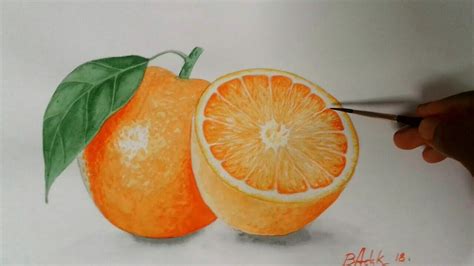 Orange painting |how to make a orange fruit painting by water color - YouTube | Orange painting ...