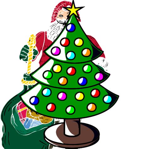 Christmas Tree With Santa Claus Clip Art at Clker.com - vector clip art ...