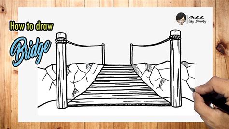 How to draw Rope Bridge step by step - YouTube