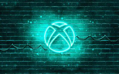 Download wallpapers Xbox turquoise logo, 4k, turquoise brickwall, Xbox logo, brands, Xbox neon ...