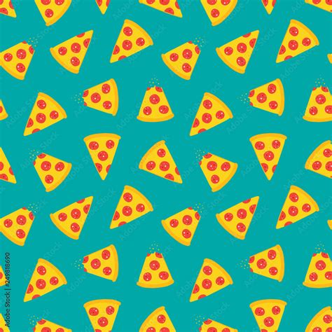 Vector cartoon style pizza slices seamless pattern background. Stock ...