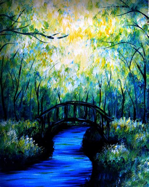 Bridge under the Green Forest by Julie Ducap - Paint Nite Paintings ...