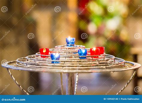 Burning Candles in Catholic Church Stock Photo - Image of catholicism ...