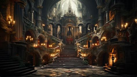 Premium AI Image | High angle shot of medieval art church interior