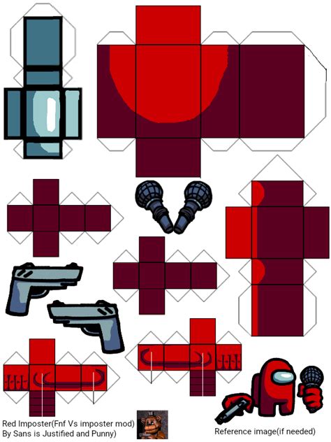 Pixel Papercraft - Red Impostor + Green Impostor(Fnf Vs Impostor Mod)