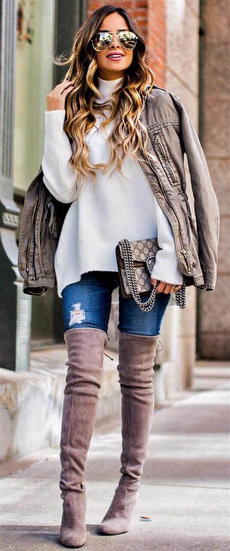 166 best Over the Knee Boots Outfit Ideas images on Pinterest