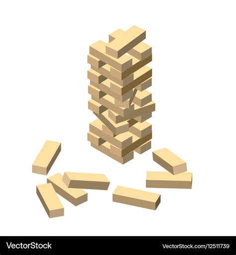 Wood game Wooden blocks eps Royalty Free Vector Image