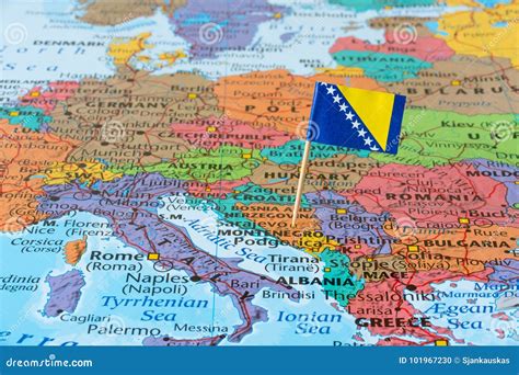 Bosnia and Herzegovina map stock photo. Image of detail - 101967230