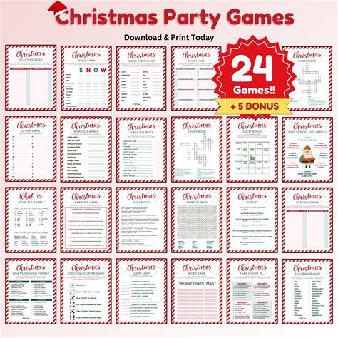 Christmas Party Games Printable Bundle Digital Download for Holiday Fun ...