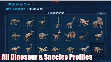 All dinosaurs in jurassic world evolution 2 - ptmoli