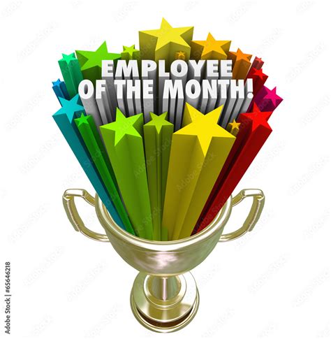 Employee of the Month Gold Trophy Award Top Performer Recognitio Stock Illustration | Adobe Stock