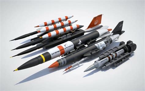 Premium AI Image | Flat cruise missile collection Set of combat weapons ...