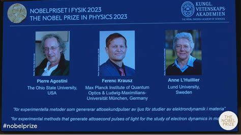 Three scientists win Nobel Prize in physics for looking at electrons in ...