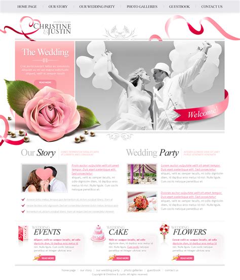 Wedding Website Template - PSD Templates