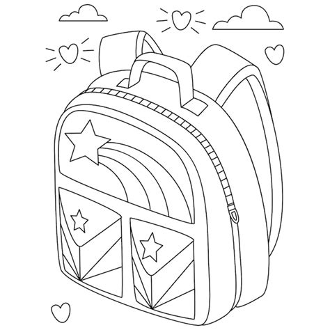 School Bag Ii Coloring Page Coloring Pages Colouring Pages School ...