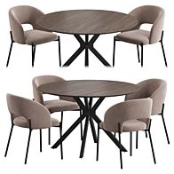 Dill dining table set - Table + Chair - 3D model