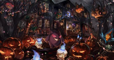 Jack-'o-lanterns wallpaper #Pokémon #Halloween #Gengar #Drifloon # ...