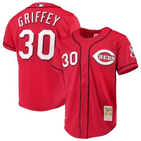 Men's Cincinnati Reds Ken Griffey Jr Mitchell & Ness Scarlet Authentic Jersey