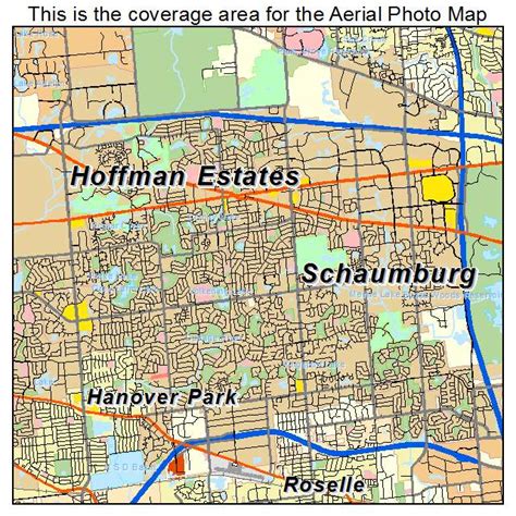 Aerial Photography Map of Schaumburg, IL Illinois