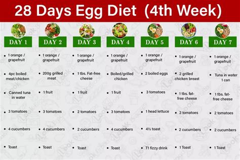 Printable 28 Day Egg Diet Plan Free | Lose 37 Lbs Guaranteed