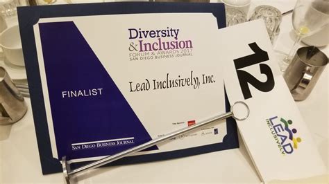 Finalist certificate - Lead Inclusively