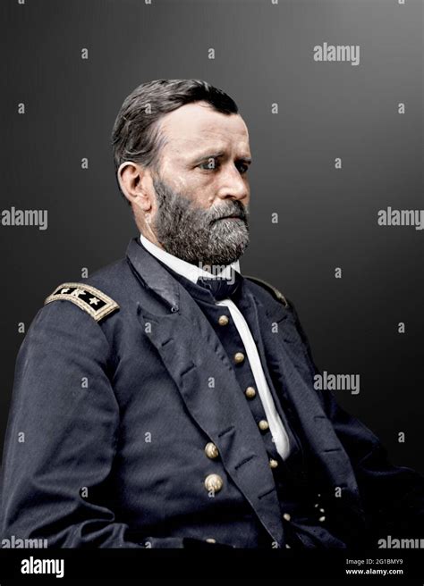 Colorized, vintage American Civil War photograph of Lt. General Ulysses ...